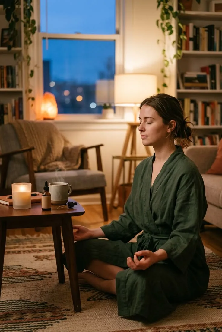 Quiet evening atmosphere with soft ambient lighting
